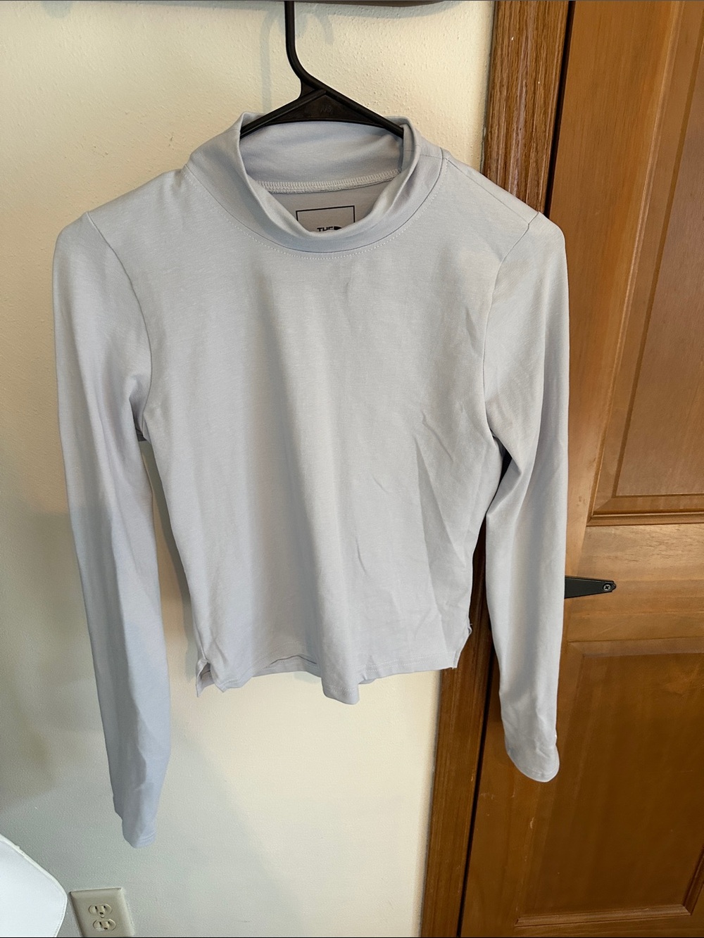 The North Face Pale Blue Mock Neck Long Sleeve Top